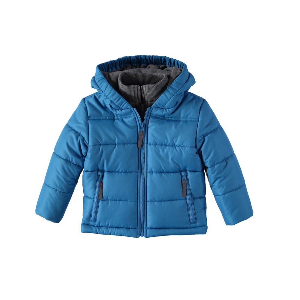 Rothschild Baby Boys Contrast Fleece Vestee Puffer Jacket Ocean Blue Size 12M